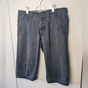 VINTAGE HELLY HANSEN Men Short Size 34 Dark Blue/Gray Color 100% Cotton